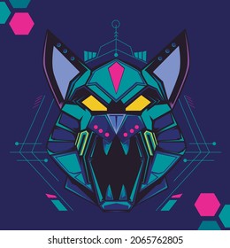 animal head art illustration design