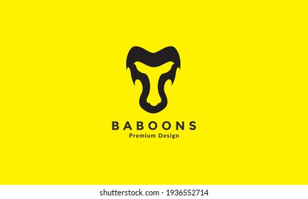 animal head baboons logo symbol vector icon illustration design
