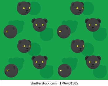 Animal Head Ball Panther 3D Cartoon Vector Illustration Seamless Background-01