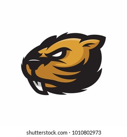 Animal Head - Beaver - vector logo/icon illustration mascot
