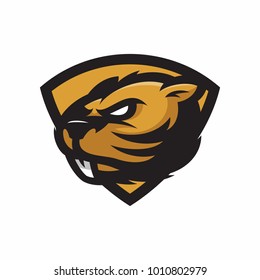 Animal Head - Beaver - vector logo/icon illustration mascot
