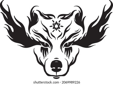 Animal Head Black Vector Tribal