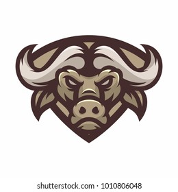 Animal Head - Buffalo - vector logo/icon illustration mascot