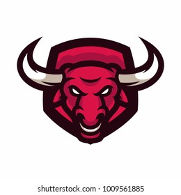 Animal Head - Bull - vector logo/icon illustration mascot