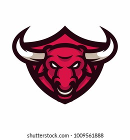 Animal Head - Bull - vector logo/icon illustration mascot