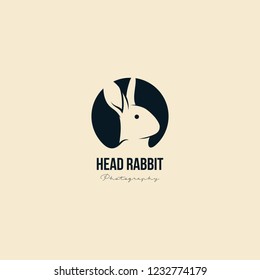 Animal Head bunny Rabbit Photography logo design vector inspiration custom logo design