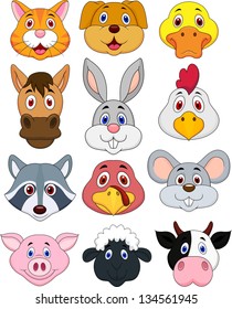 Animal head cartoon collection