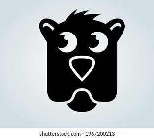 animal head in cartoon icons for children illustrations