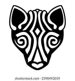 Animal head in Celtic style vector illustration. Wolf head symbol