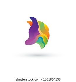 An animal head concept logo.colorful with gradients.vector eps10-editable.