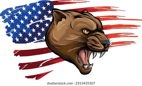 animal head of Cougar vector illustration design