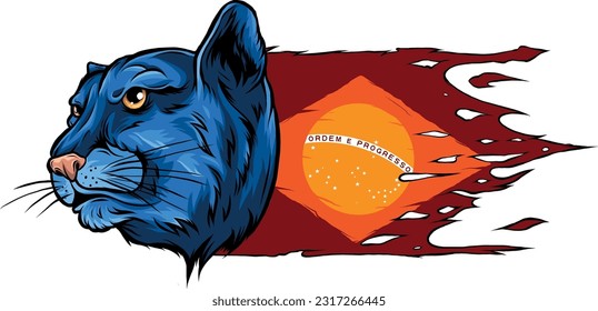 cabeza animal del diseño de ilustración del vector Cougar