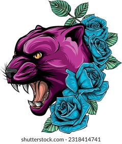 animal head of Cougar vector illustration design