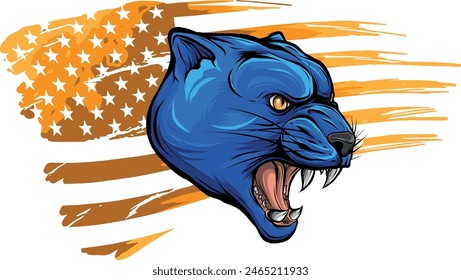 animal head of Cougar vector illustration design