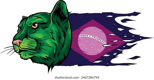 animal head of Cougar vector illustration design