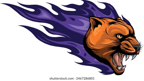 animal head of Cougar vector illustration design