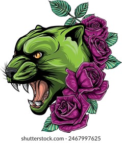 animal head of Cougar vector illustration design