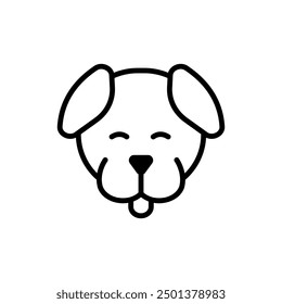 Animal Head, Cute Dog Face Line Icon, Simple Vector Illustration. Animal Outline Sign. Suitable For Web Design, Logo, App.