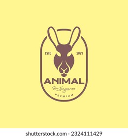 cabeza animal de etnia australiana kangaroo vintage logo de diseño vector