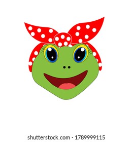 animal head face illustration with red bandana	