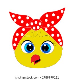 animal head face illustration with red bandana	