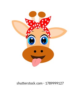 animal head face illustration with red bandana	