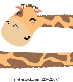 Animal head giraffe flat doodle