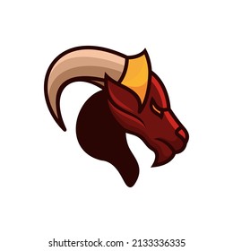 Animal head goat logo design vector