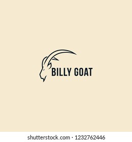 Animal head goat simple logo design vector inspiration billy goat custom logo design