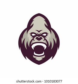 Animal Head - gorilla - vector logo/icon illustration mascot