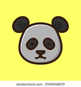 animal head icon vector with simple yellow background outline