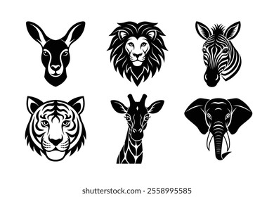 Animal Head Icons - High-Quality Vector Icons for Your Creative Projects