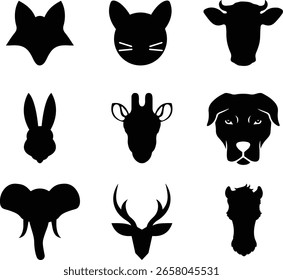 Animal Head Icons - High-Quality Vector Icons for Your Creative Projects