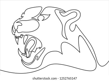 Animal Head line art drawing. Logo, icon, label svg