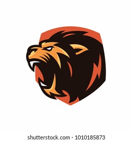 Animal Head - Lion - vector logo/icon illustration mascot