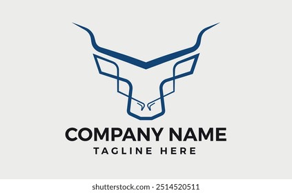 ideia do design do logotipo da cabeça do animal. Marca de logotipo minimalista e arte vetorial isoloteto, animal, Bull e mais coleções de design.