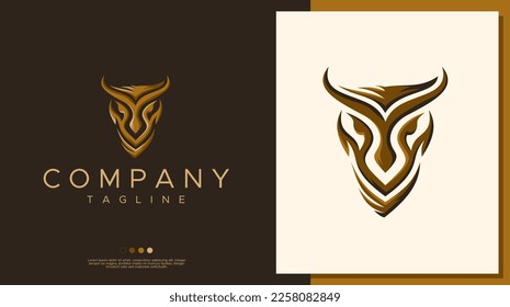 Animal head logo design vector. Simple animal mascot logo template.