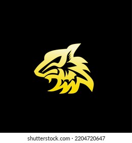 animal head logo with golden yellow color, for business and company