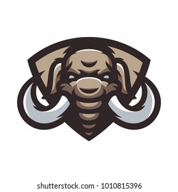 Animal Head - Mammoth - vector logo/icon illustration mascot
