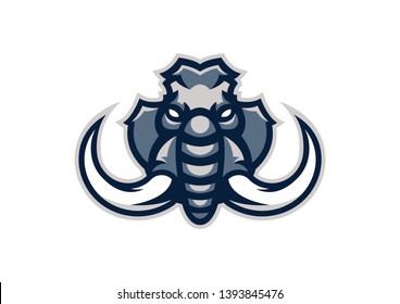 Animal Head - Mammoth - vector logo/icon illustration mascot. 