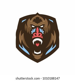 Scary Bear Head Mascot Logo Vector Stock Vector (Royalty Free) 1601895178