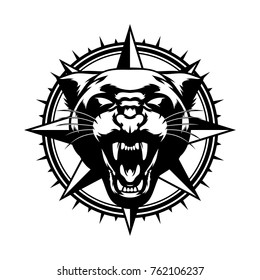 ANIMAL HEAD MASCOT SPORT COMPANY LOGO VECTOR ILLUSTRATION