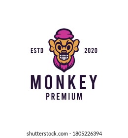 Animal head monkey character Mascot Vector Logo illustration design cartoon