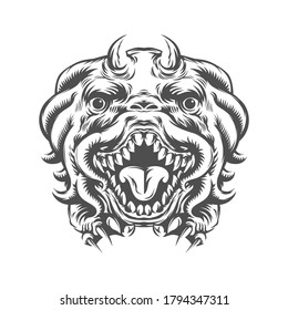 monstruo de la cabeza animal de la imaginación. ilustración vectorial. dibujo creativo. 