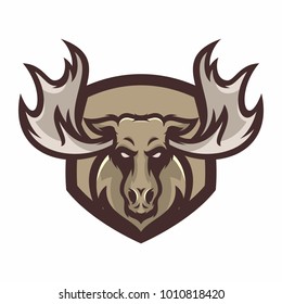 Animal Head - Moose - vector logo/icon illustration mascot