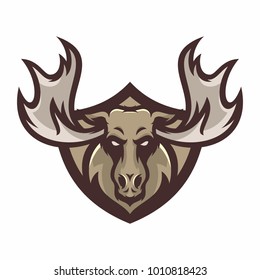 Animal Head - Moose - vector logo/icon illustration mascot