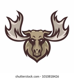 Animal Head - Moose - vector logo/icon illustration mascot