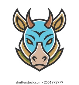 Animal head Muscat logo design outline vector illustration  on white background