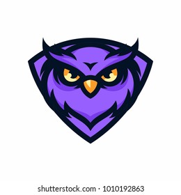 Animal Head - owl - vector logo/icon illustration mascot