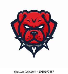 Animal Head - Pitbulls - vector logo/icon illustration mascot